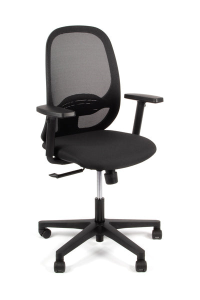 Linea Fabbrica Grace 01 Zwart/Zwart Bureaustoel Met 1D Armleuning