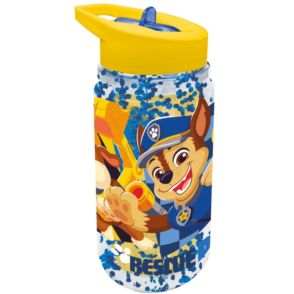 Paw Patrol Waterfles Met Glitter 330 Ml Geel/Blauw/Transparant