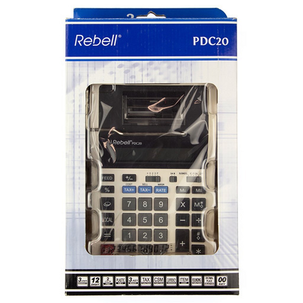 Rebell Re-Pdc20-Wb Printcalculator Pdc20 Wit/Zwart