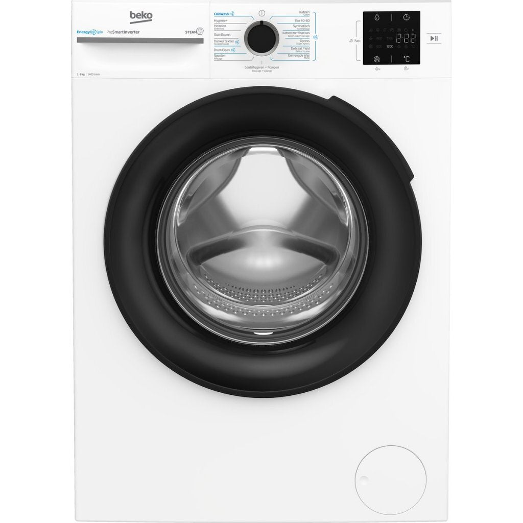 Beko Bm3Wft3841W Wasmachine 8 Kg Wit/Zwart
