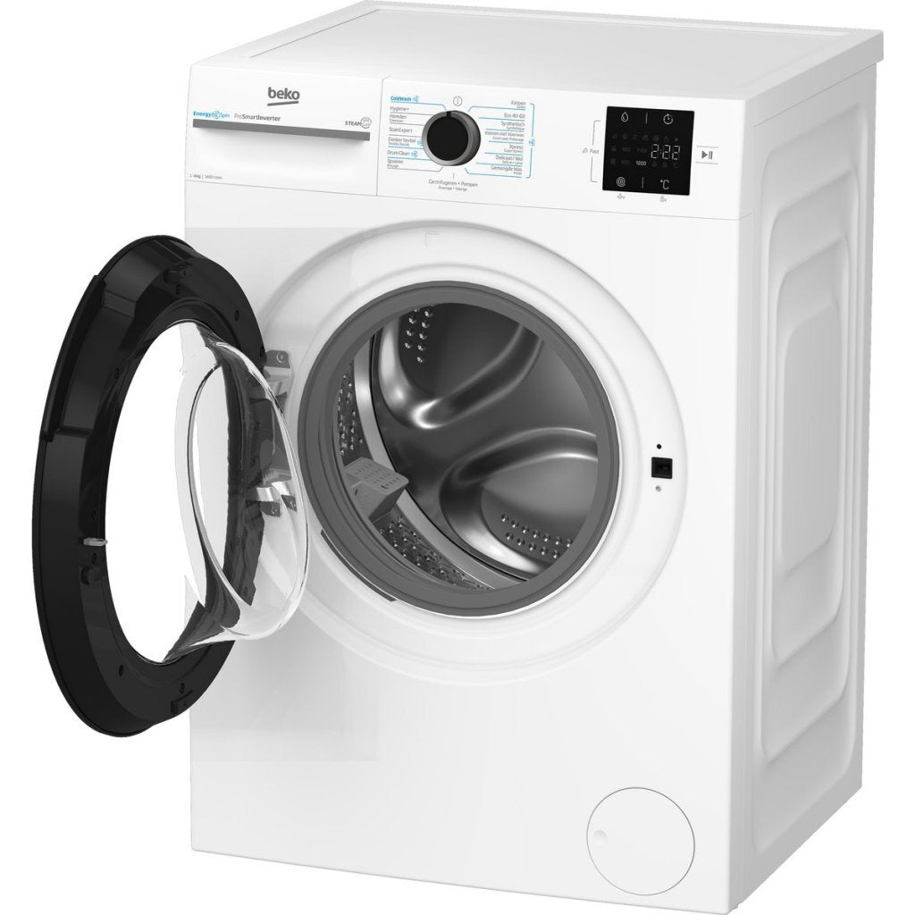 Beko Bm3Wft3841W Wasmachine 8 Kg Wit/Zwart