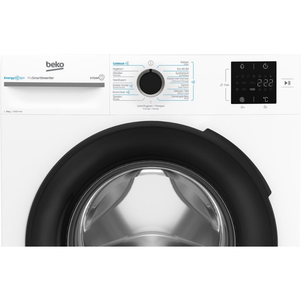 Beko Bm3Wft3841W Wasmachine 8 Kg Wit/Zwart