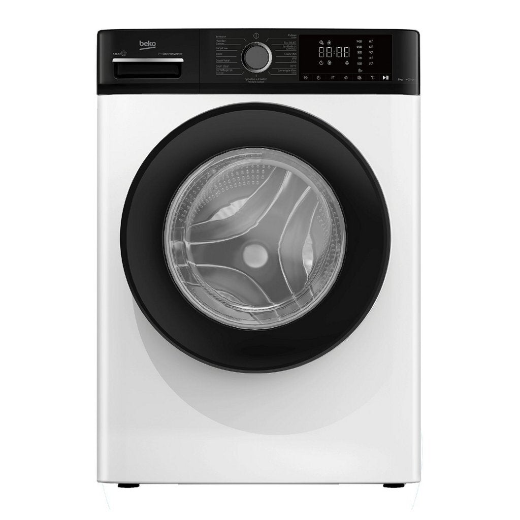 Beko B1W864Wb Be Steamcure Wasmachine 8 Kg Wit/Zwart