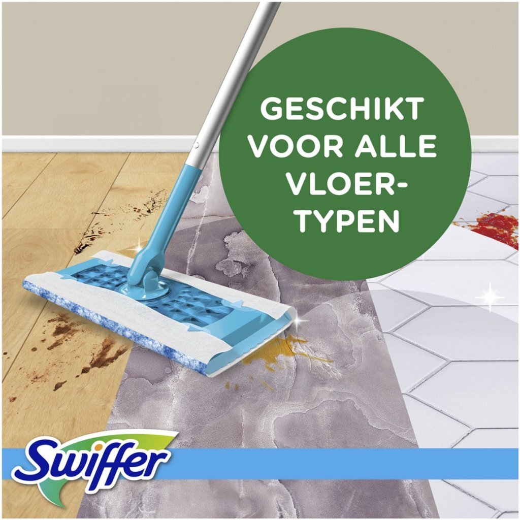 Swiffer Vloerreiniger Startset + 6 Vochtige Vloerdoekjes