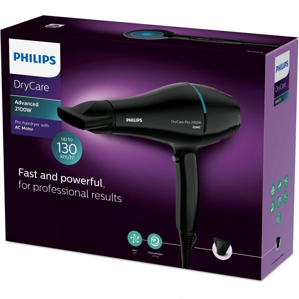 Philips Bhd272/00 Drycare Advanced Föhn 2100W Zwart