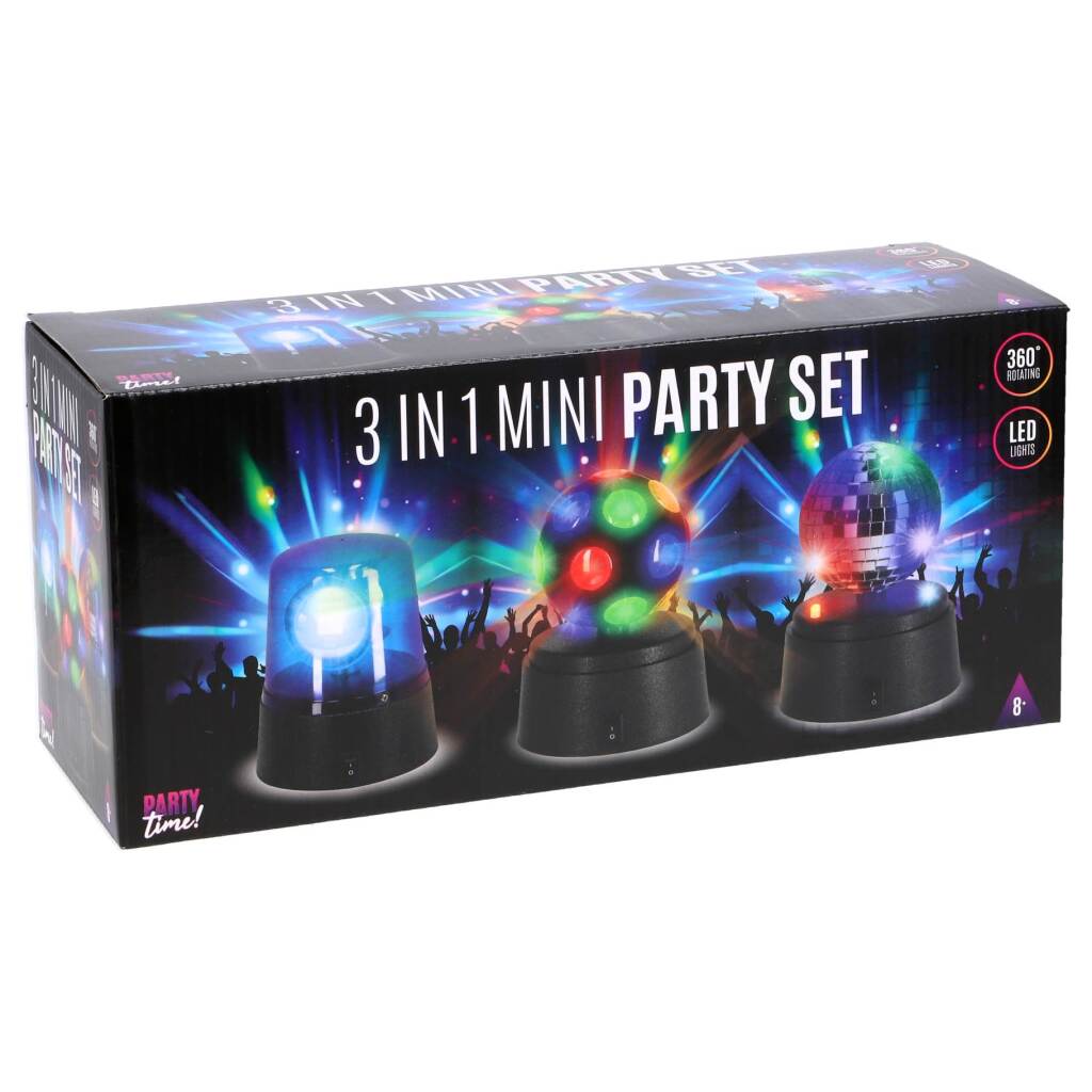 Overige Merken Party Time Mini Disco Led Lampen Set