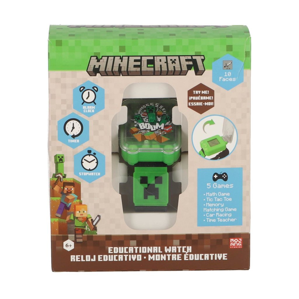 Overige Merken Minecraft Speel En Leer Horloge Groen/Zwart