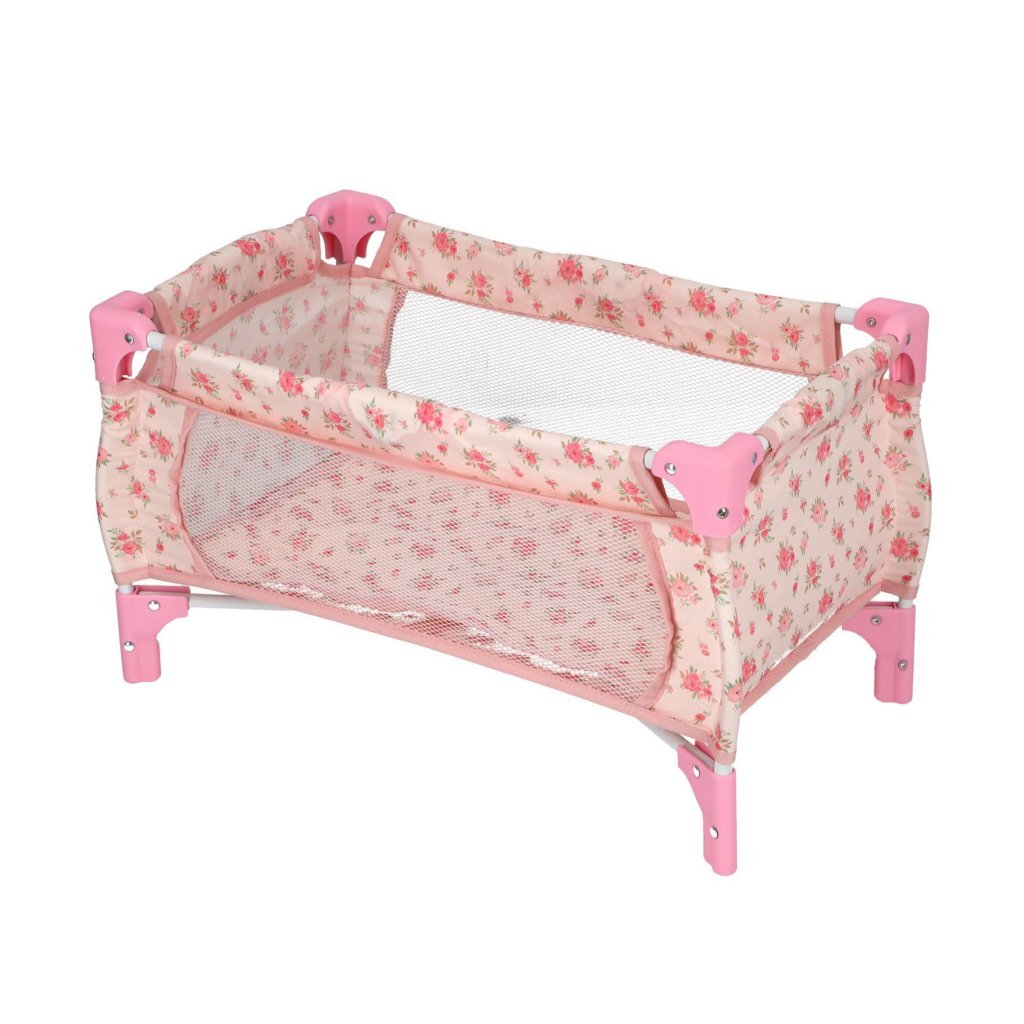 Overige Merken Poppenbed Opvouwbaar Bloemenpatroon Roze