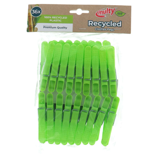 Multy Eco Gerecyclede Wasknijpers 36 Stuks Groen
