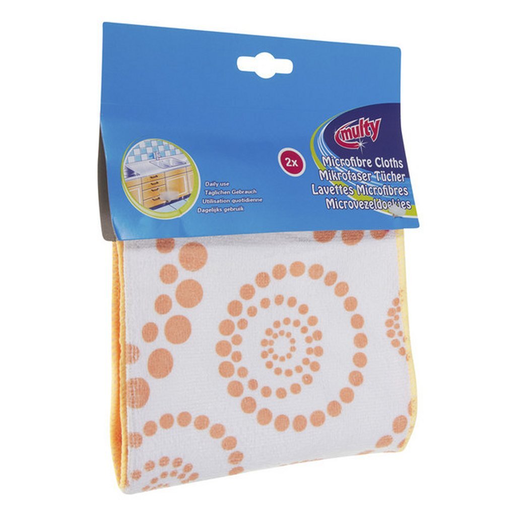 Multy Microvezeldoekjes 2 Stuks Geel/Wit