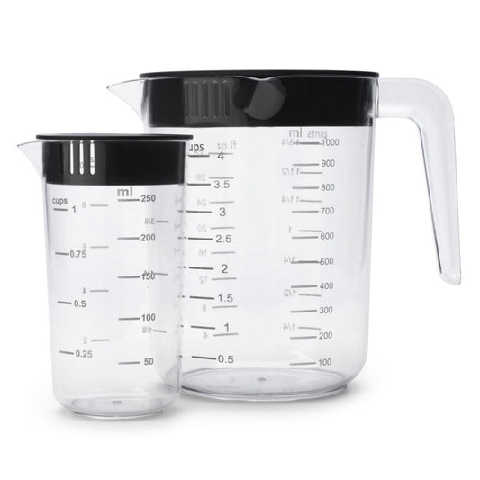Brabantia Tasty+ Maatbeker Set 1L+250 Ml Zwart/Transparant