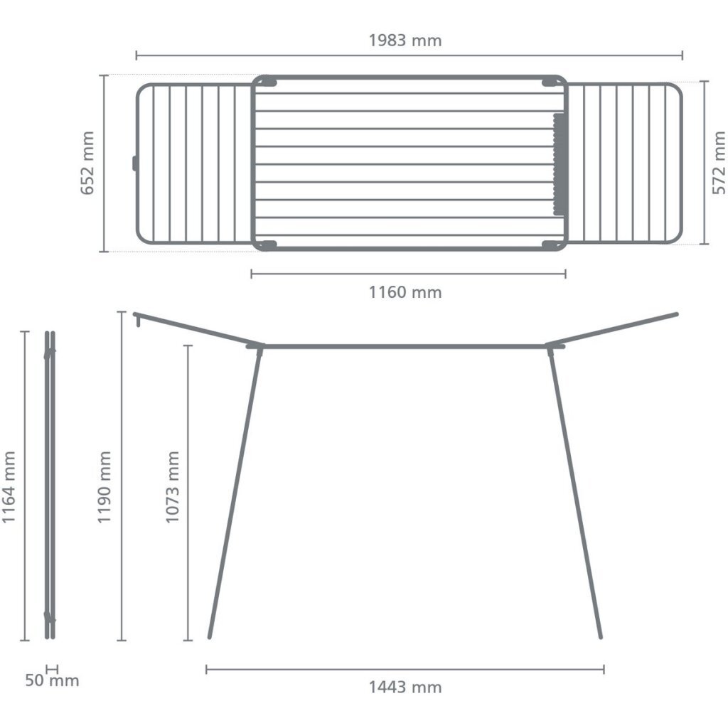 Brabantia Hangon Too Droogrek 22 M Drooglengte Mat Zwart