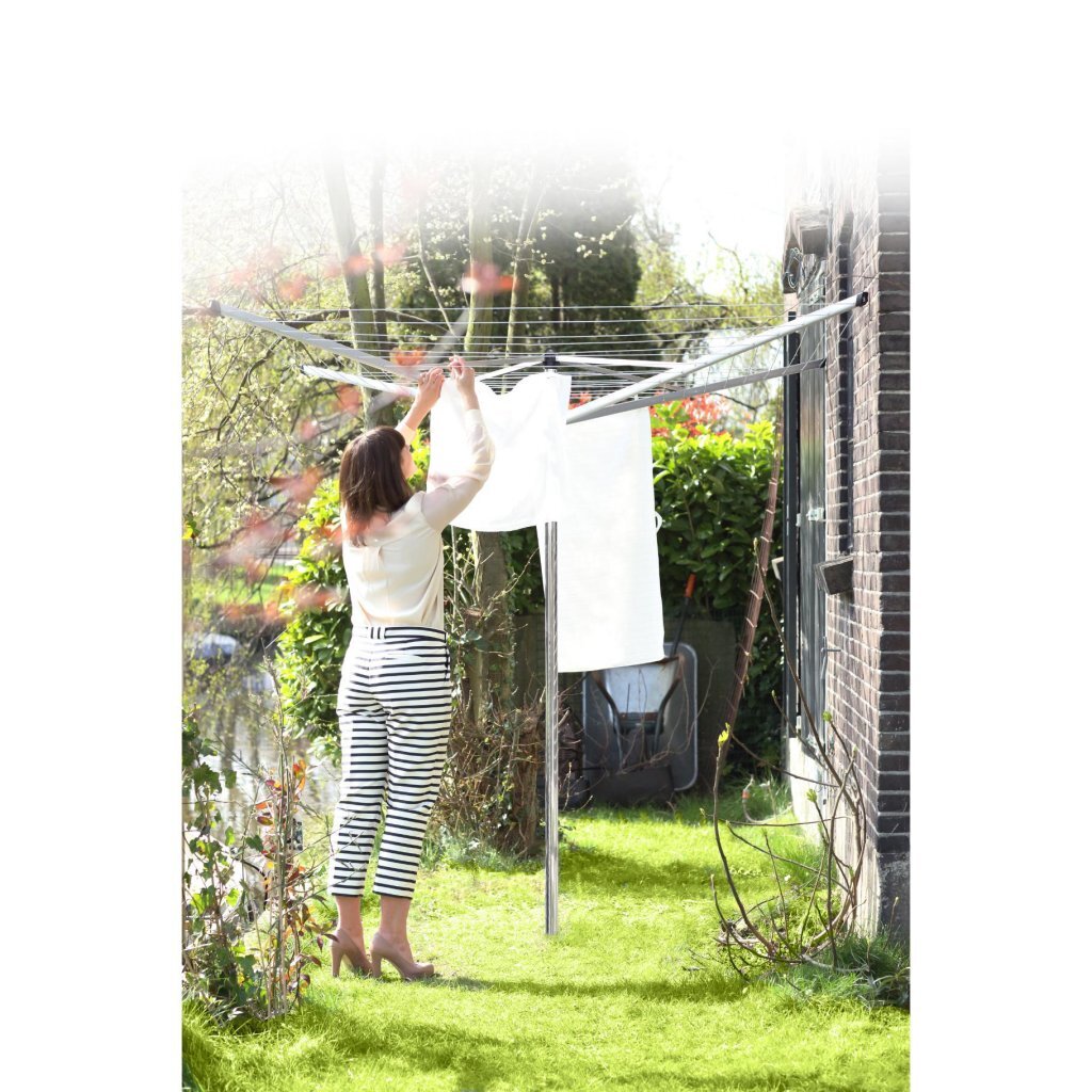 Brabantia Topspinner Droogmolen 50 M Drooglijn + Grondanker Metallic Grey