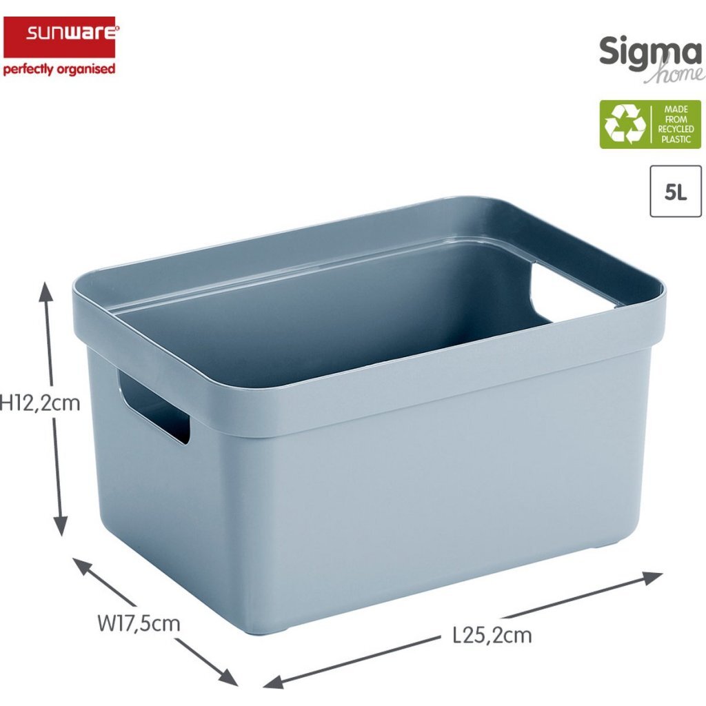 Sunware Sigma Home Opbergbox 5L 25.2X17.5X12.2 Cm Lichtblauw
