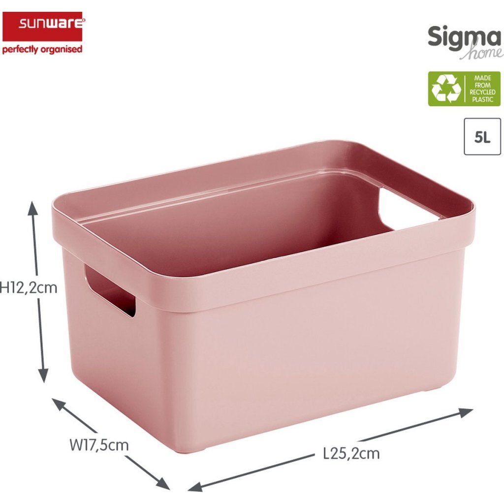 Sunware Sigma Home Opbergbox 5L 25.2X17.5X12.2 Cm Roze