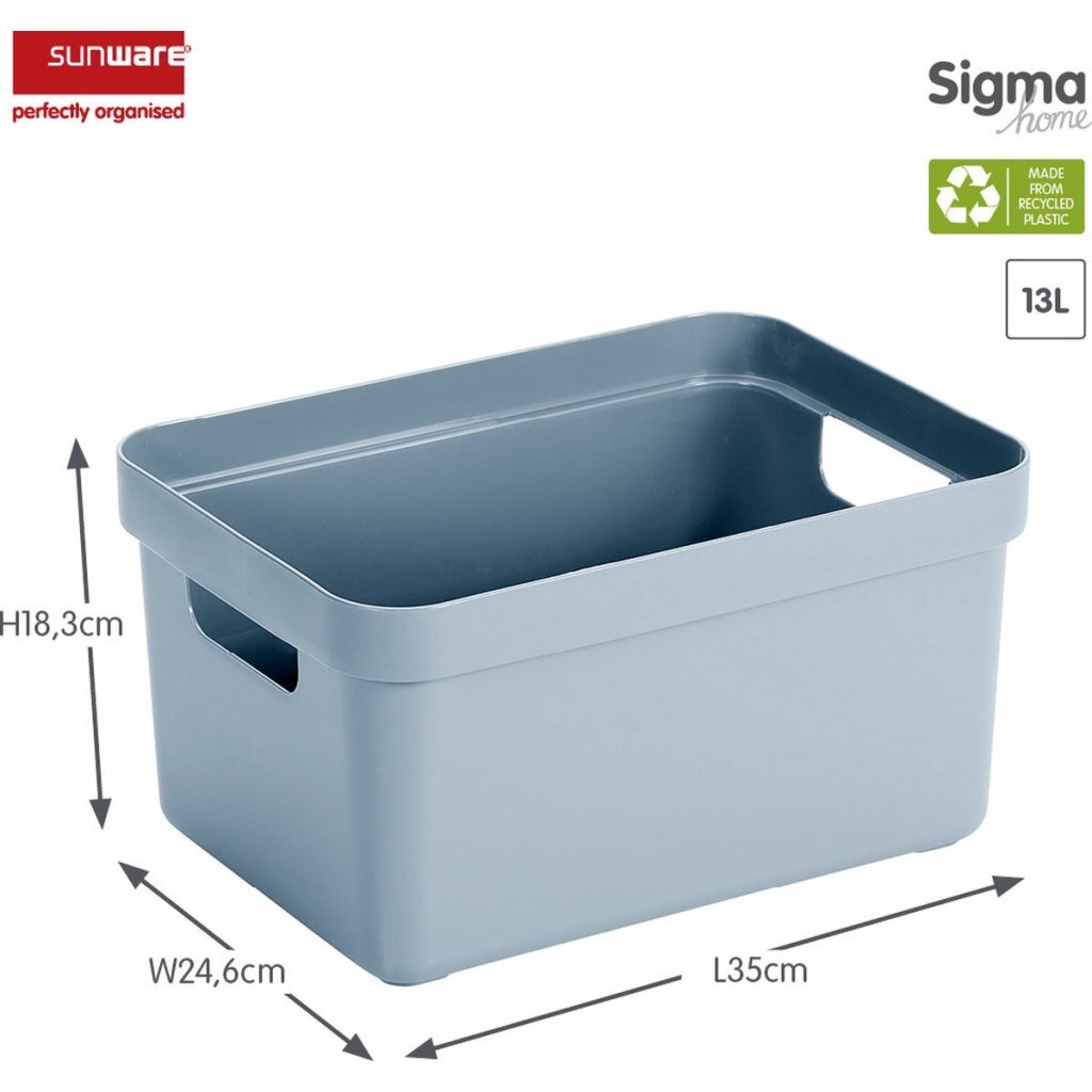 Sunware Sigma Home Opbergbox 13L 35X24.6X18.3 Cm Lichtblauw