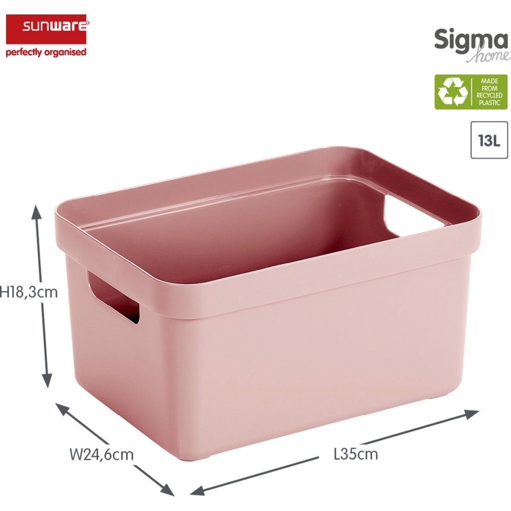 Sunware Sigma Home Opbergbox 13L 35X24.6X18.3 Cm Roze