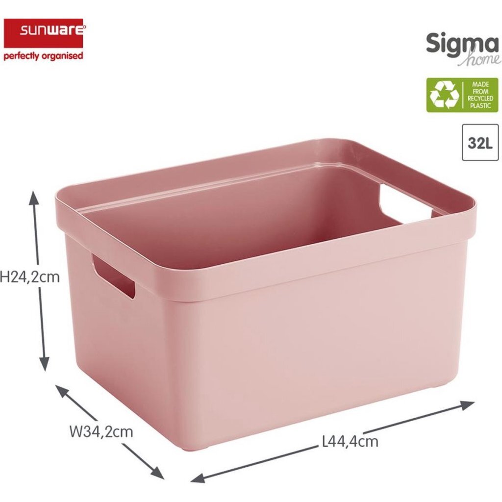 Sunware Sigma Home Opbergbox 32L 44.4X34.2X24.2 Cm Roze
