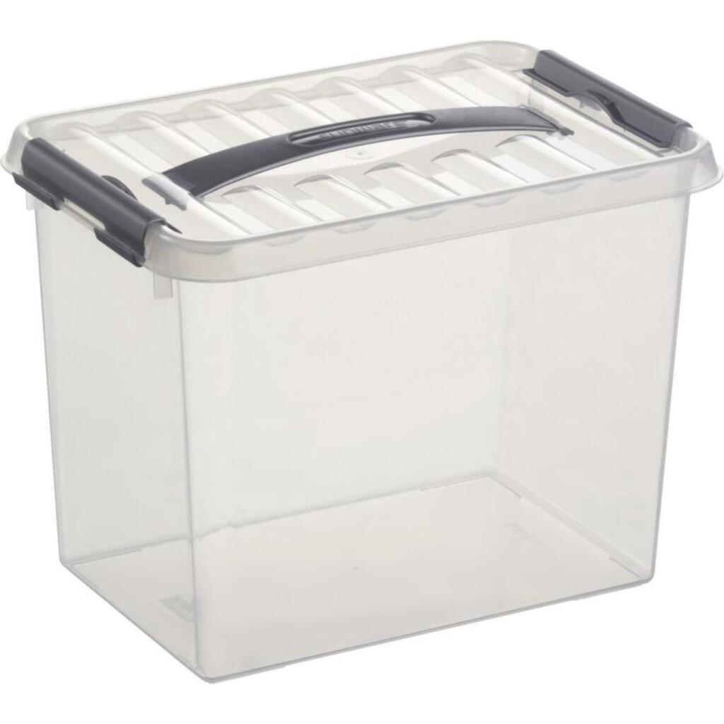 Sunware Q-Line Opbergbox 9L 30X20X22.3 Cm Transparant/Grijs
