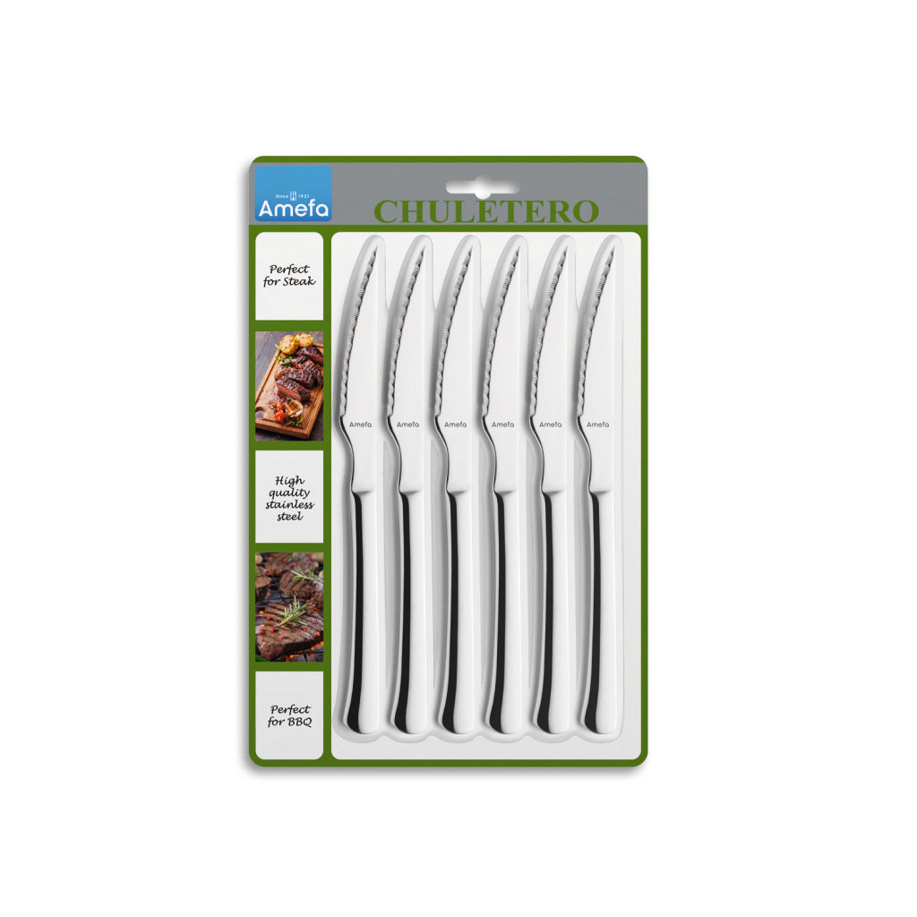 Amefa Chuletero Steakmessen 6 Stuks Rvs