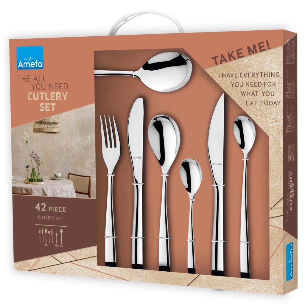 Amefa Gaia All You Need Bestekset 42-Delig Zilver/Rvs