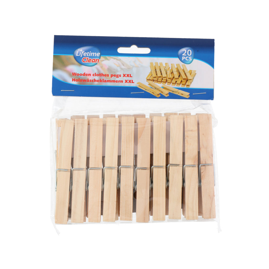 Lifetime Clean Houten Xxl Wasknijpers 20 Stuks