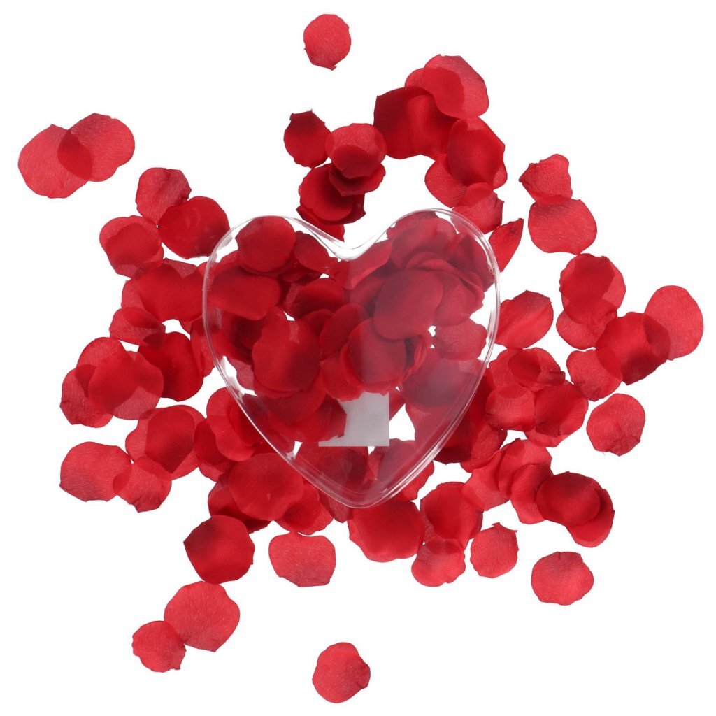 Overige Merken Rozenblaadjes In Giftbox Hart Rood/Transparant
