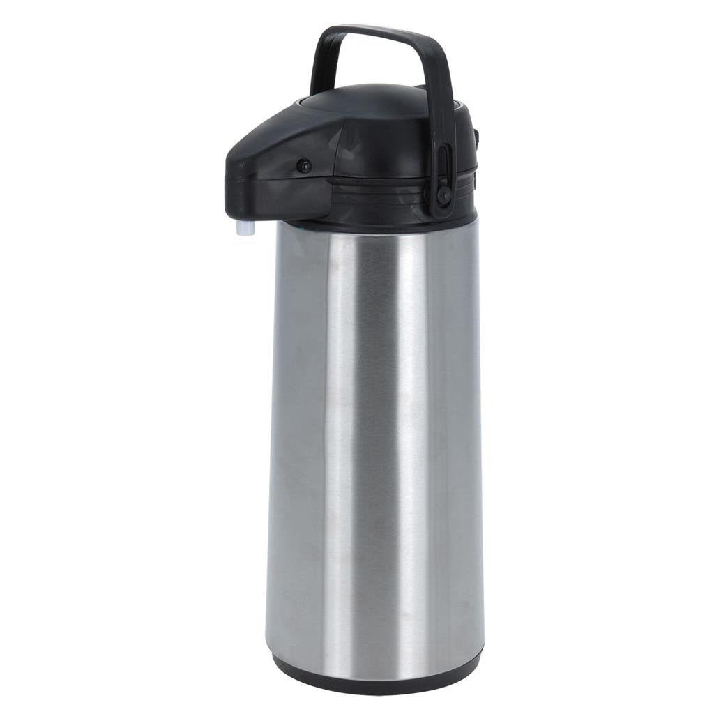 Basic Thermoskan Met Pomp 1.8L Rvs/Zwart