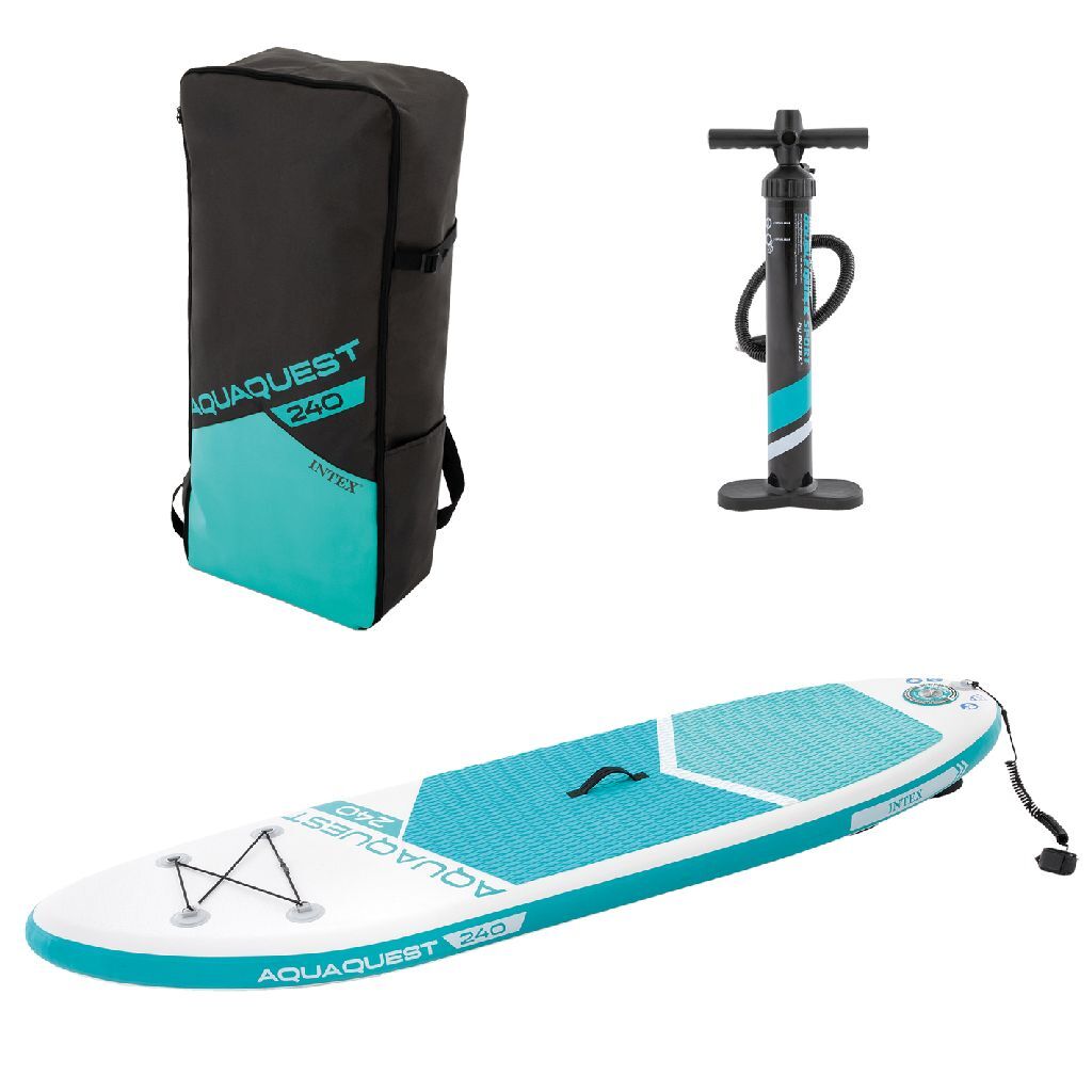 Intex 68241Np Aquaquest 240 Sup Board 244X76X13 Cm Wit/Lichtblauw
