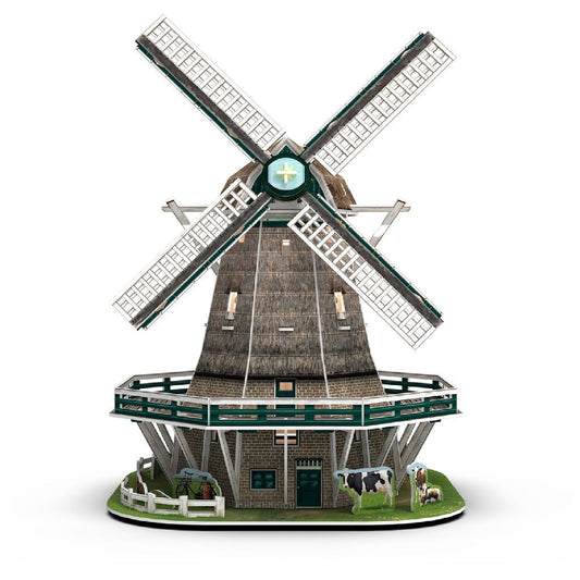 Cubic Fun 3D Puzzel Molen + Licht 64 Stukjes