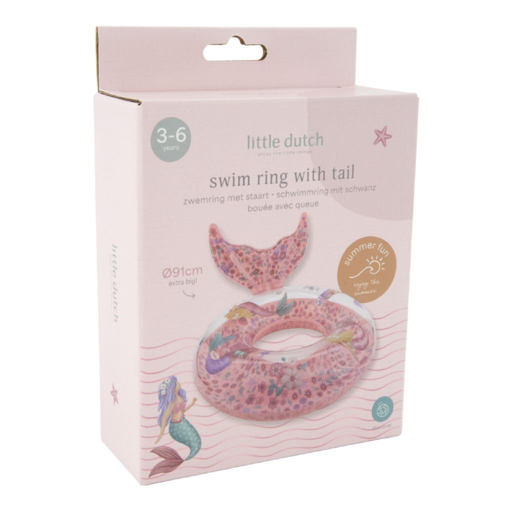 Little Dutch Dreamy Mermaid Zwemring Met Staart 91 Cm Roze