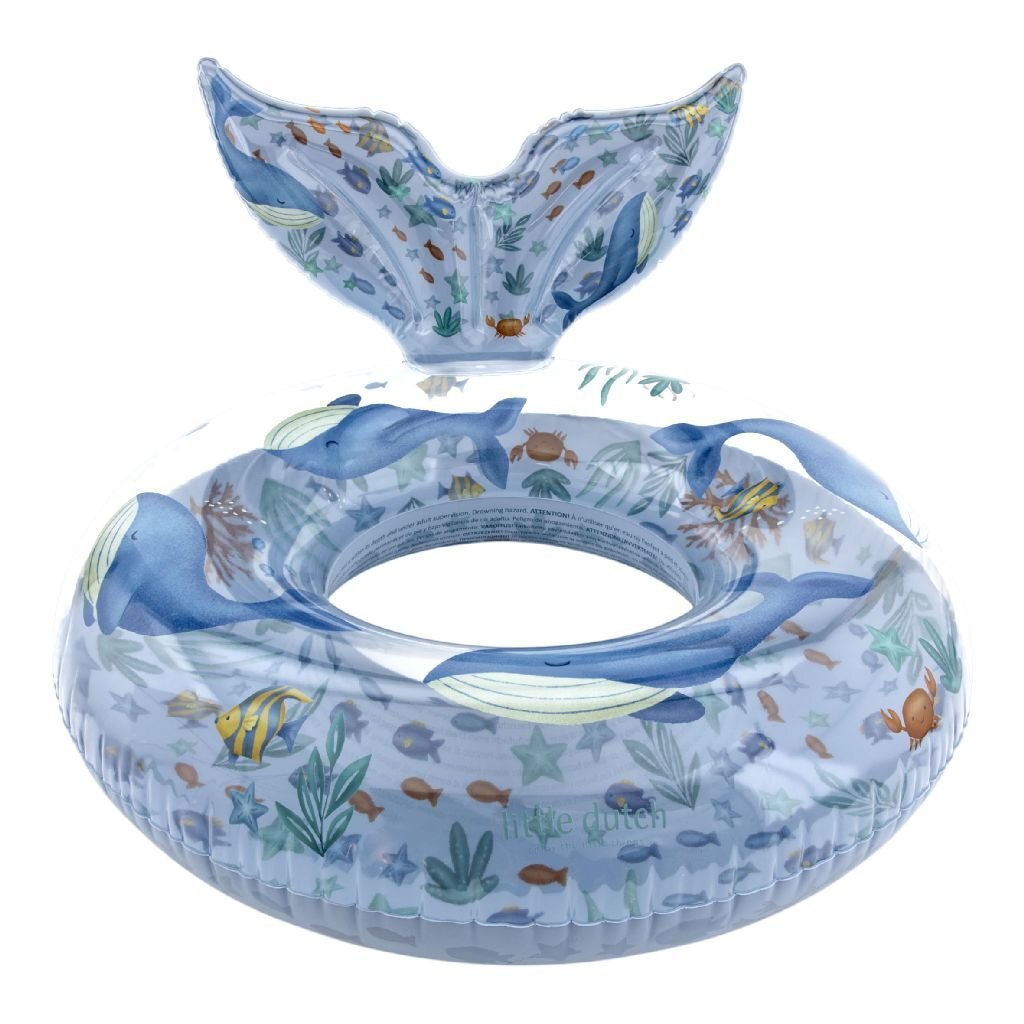 Little Dutch Ocean World Zwemring Met Staart 91 Cm Blauw/Transparant
