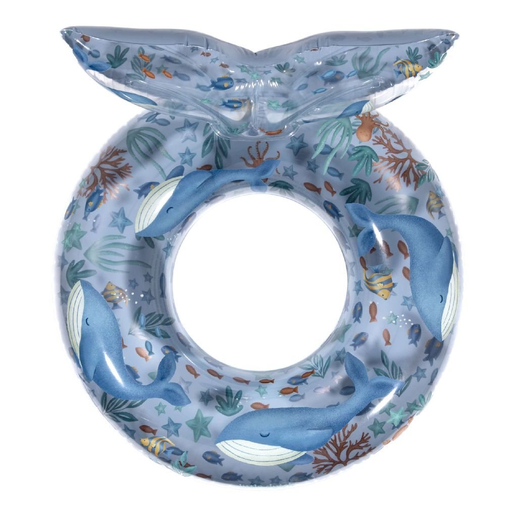 Little Dutch Ocean World Zwemring Met Staart 91 Cm Blauw/Transparant