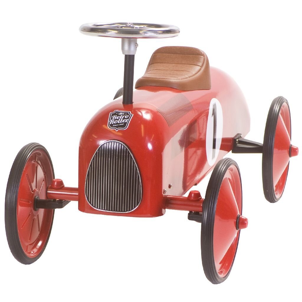 Retro Roller James Formule 1 Loopauto 75X40X40 Cm Rood/Metaal