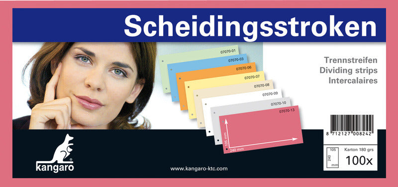 Kangaro 07070-13 Scheidingsstrook 2-Gaats 105X240Mm 180G Rc Roze