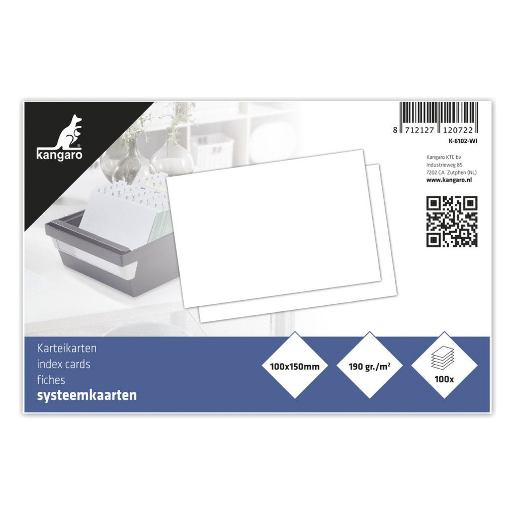 Kangaro K-6102-Wi Systeemkaart Blanco 10X15 Cm 100 Vel Wit