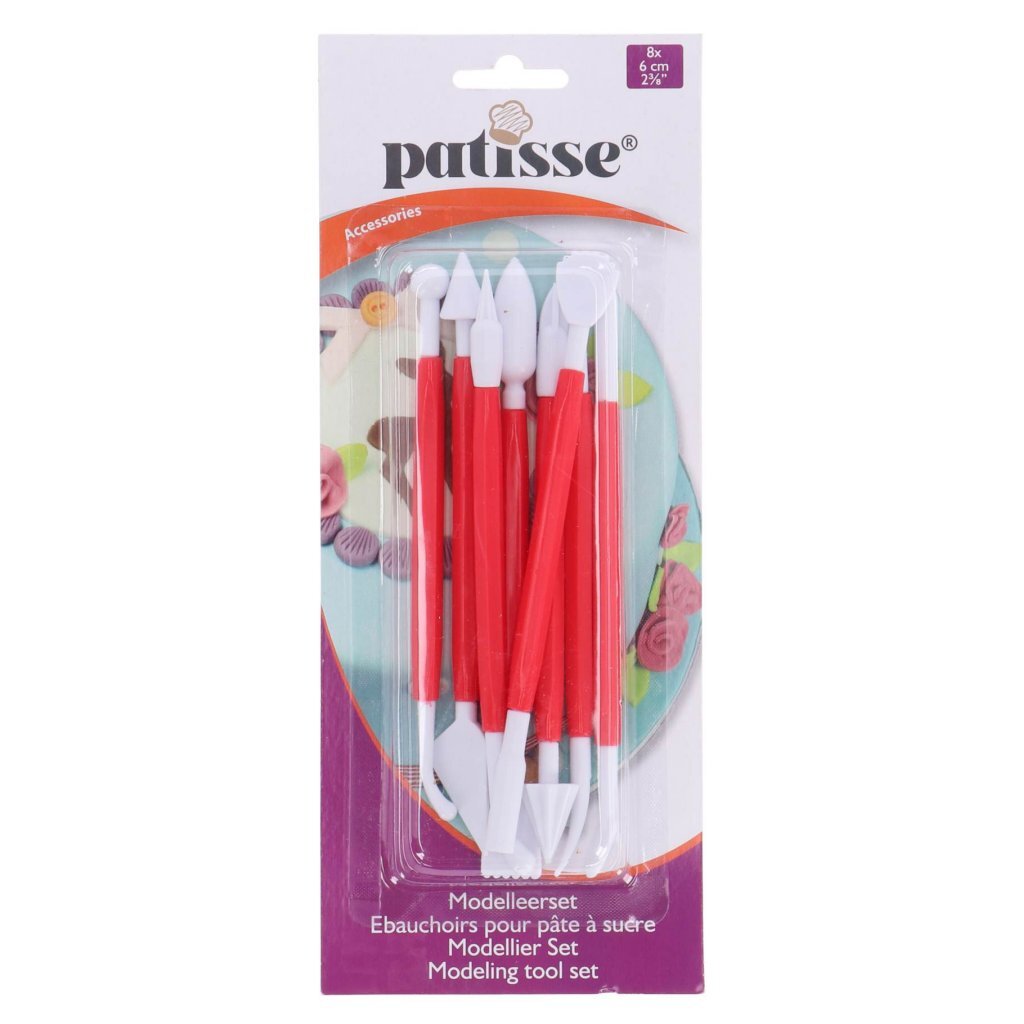 Patisse Modelleerset 16 Cm 8-Delig Wit/Rood