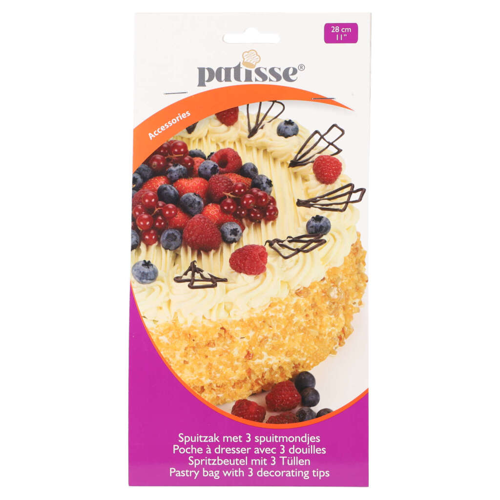 Patisse Spuitzak Met 3 Spuitmondjes 28 Cm Wit/Katoen