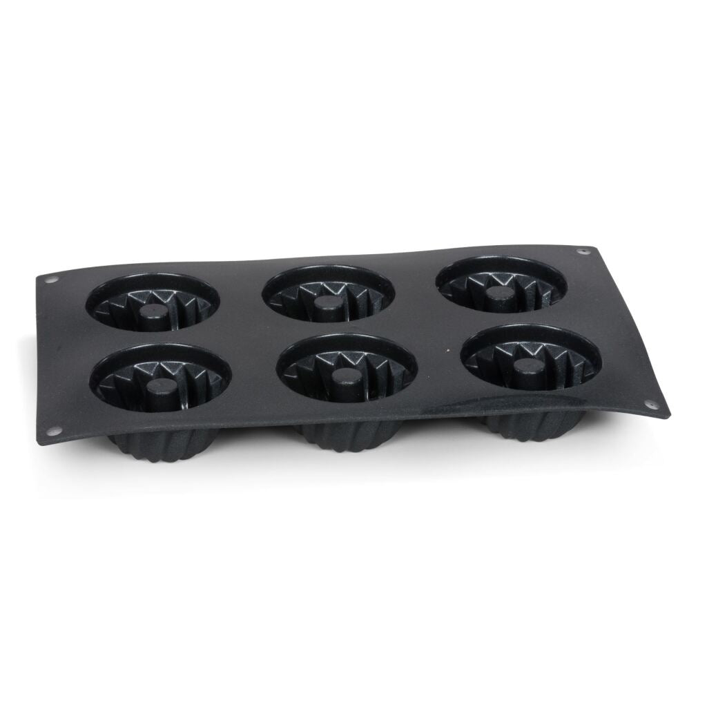 Patisse Mini Tulbandvorm 6 Vaks 29X17 Cm Zwart/Siliconen