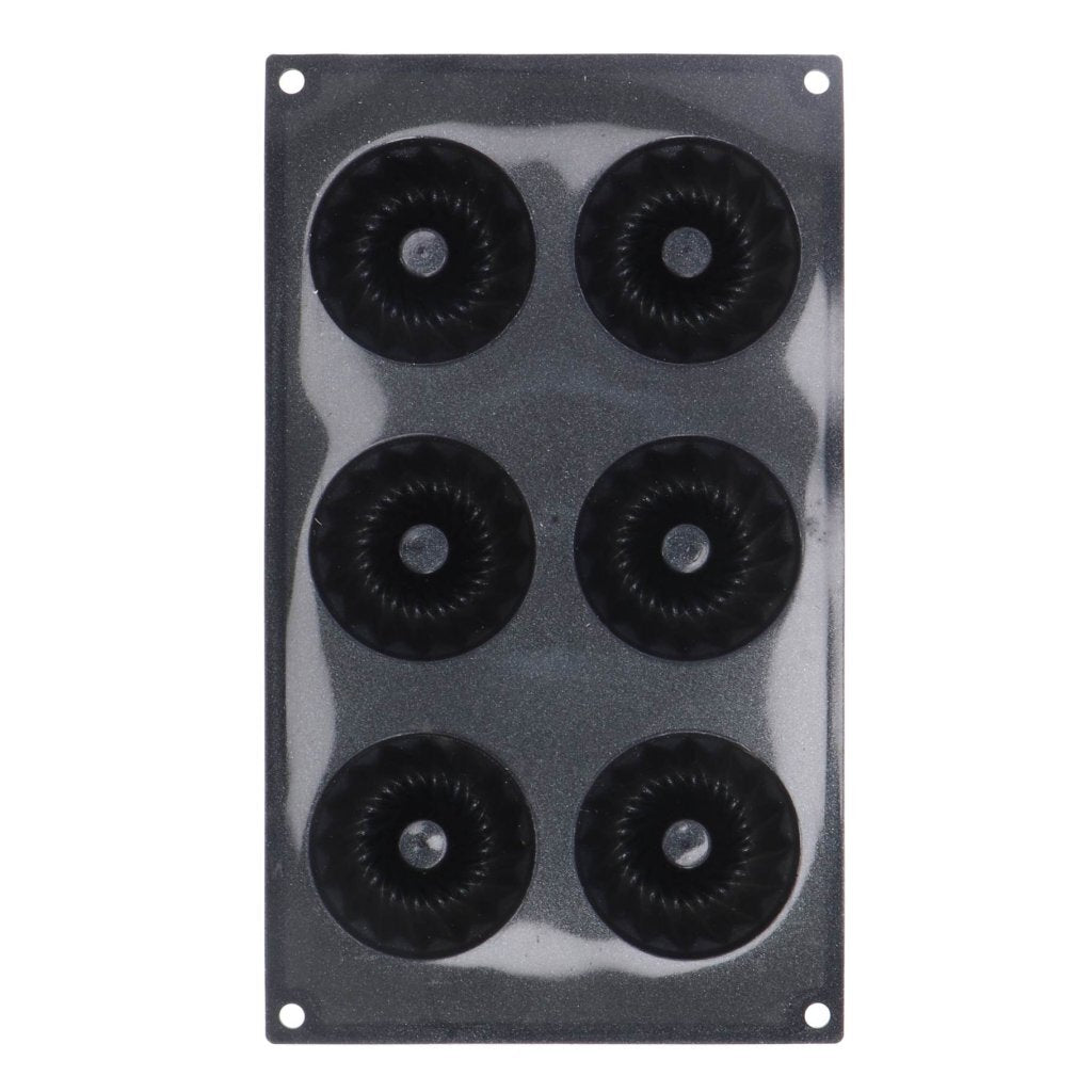 Patisse Mini Tulbandvorm 6 Vaks 29X17 Cm Zwart/Siliconen