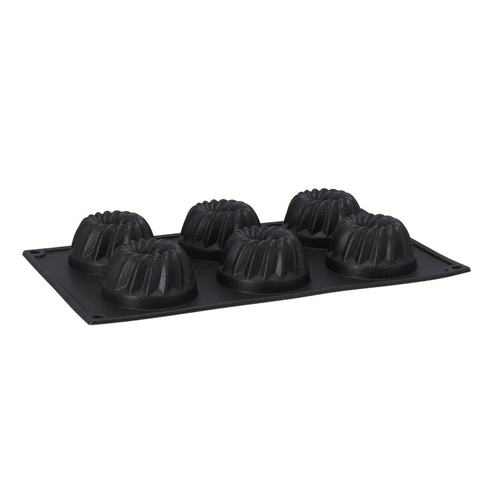 Patisse Mini Tulbandvorm 6 Vaks 29X17 Cm Zwart/Siliconen