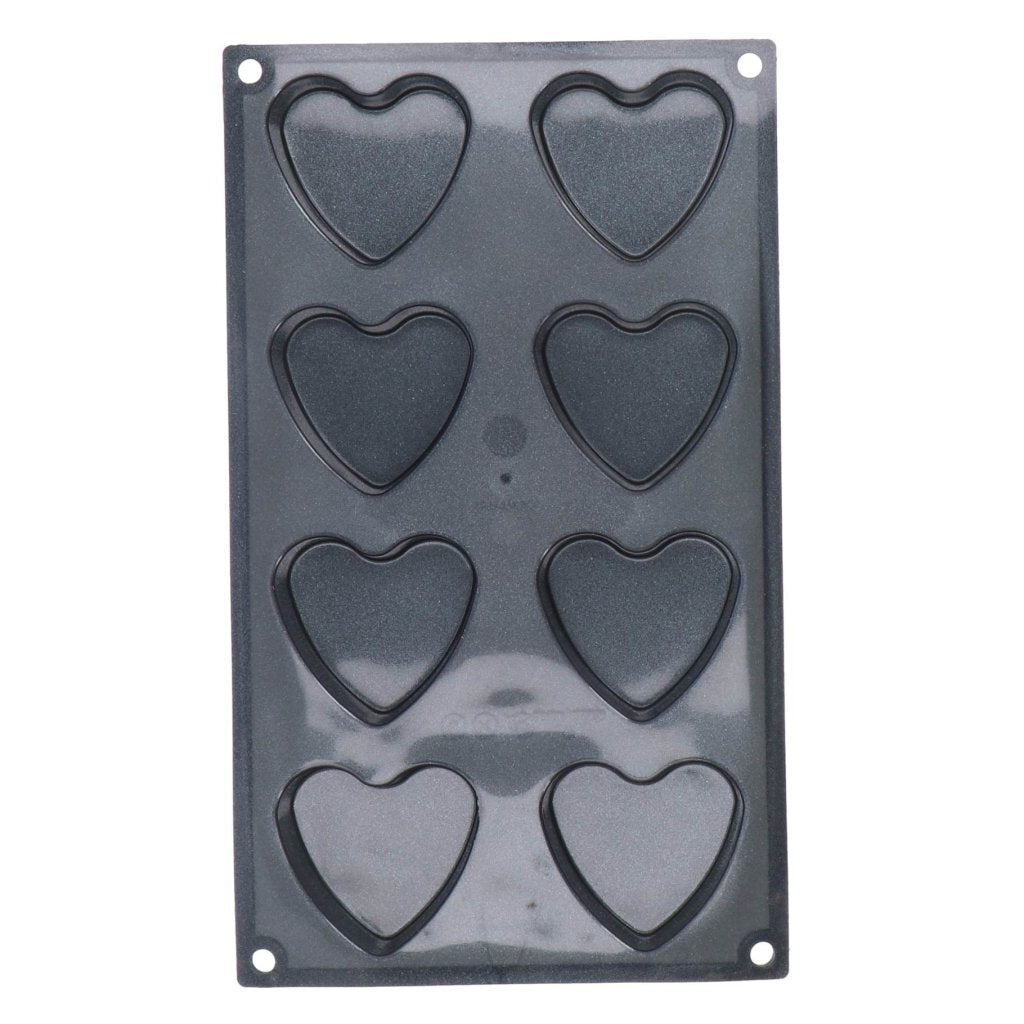 Patisse Mini Hartvormpjes 8 Vaks 29X17 Cm Zwart/Siliconen