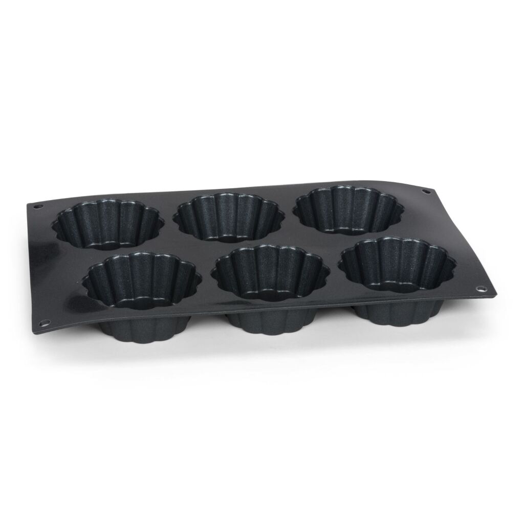 Patisse Mini Taartvorm 6 Vaks 29X17 Cm Zwart/Siliconen