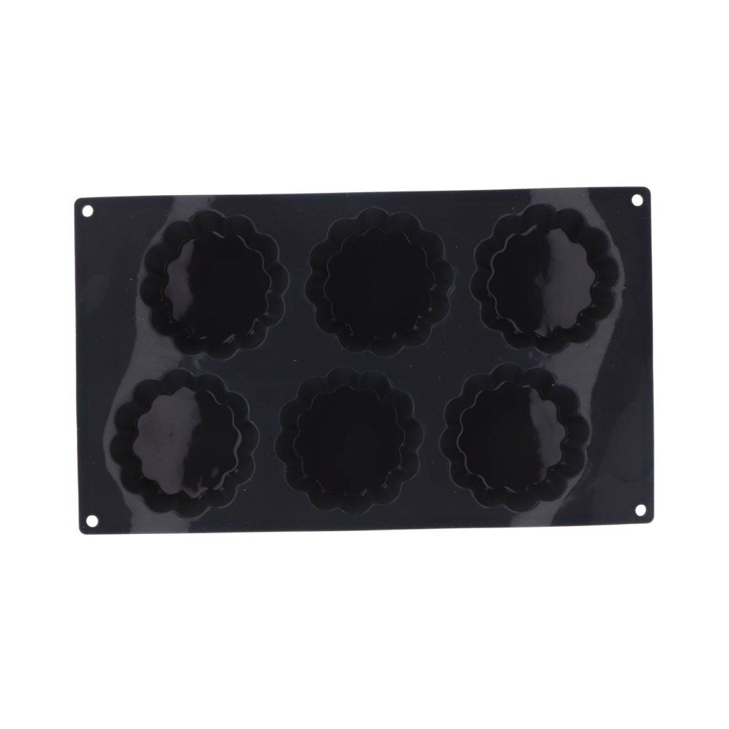 Patisse Mini Taartvorm 6 Vaks 29X17 Cm Zwart/Siliconen