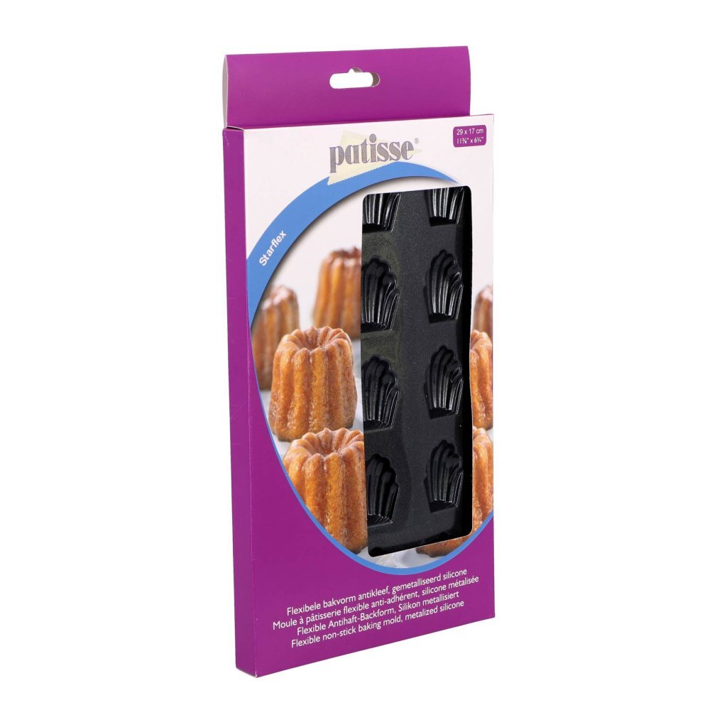 Patisse Mini Madeleinevorm 15 Vaks 29X17 Cm Zwart/Siliconen