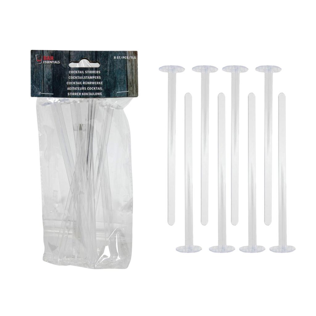 Overige Merken Cocktailstampers 18 Cm  8 Stuks Transparant