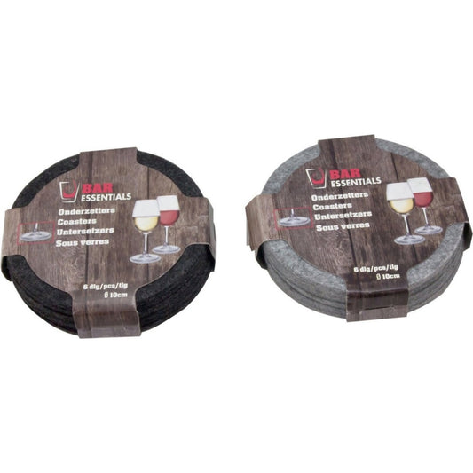 Bar Essentials Vilten Onderzetters 10 Cm 6 Stuks