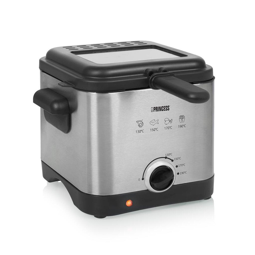 Princess 182612 Mini Friteuse 1.5L 1000W Rvs/Zwart
