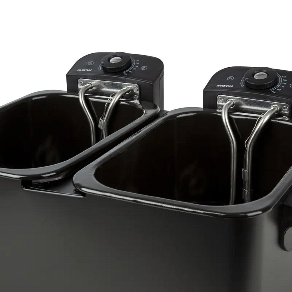 Inventum Gf461B Koude Zone Friteuse 2X2.5L 1800W Zwart