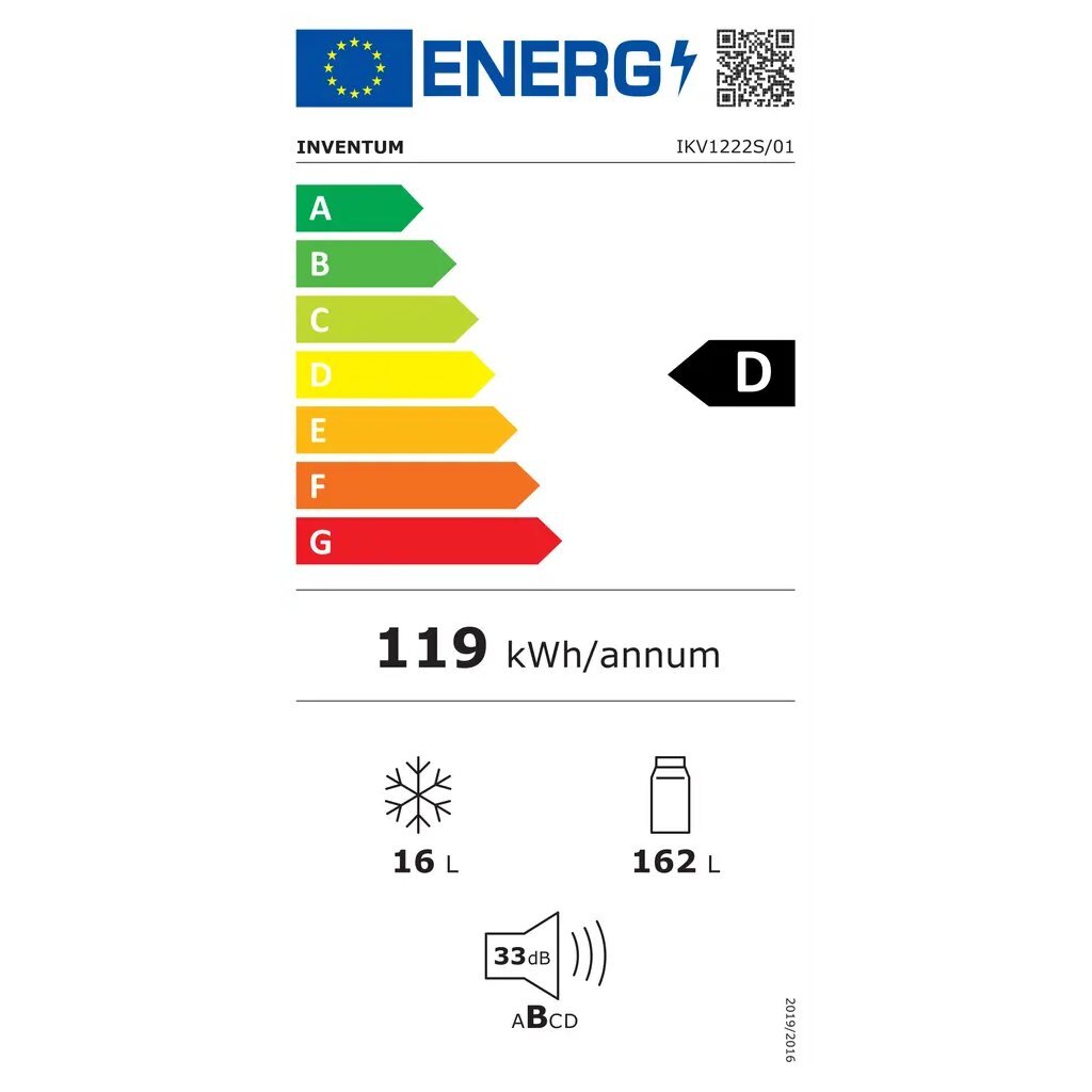 Inventum Ikv1222S Inbouw Koelkast 162+16L Wit